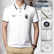 Laden Sie das Bild in den Galerie-Viewer, Einfarbiges geschäftliches Poloshirt mit Revers für Herren