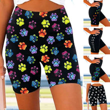 Laden Sie das Bild in den Galerie-Viewer, Fitness-Yoga-Shorts mit buntem Druck