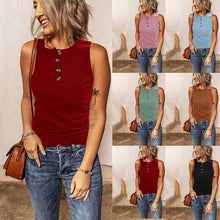 Laden Sie das Bild in den Galerie-Viewer, Schlankes Tanktop mit Rundhalsausschnitt für Damen