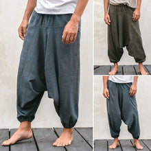 Laden Sie das Bild in den Galerie-Viewer, Männer Baggy Hippie Yoga Haremshose