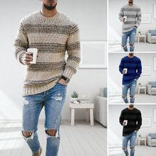 Laden Sie das Bild in den Galerie-Viewer, Gestreifter Pullover mit Rundhalsausschnitt für Herren