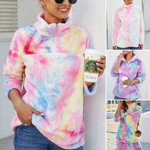 Laden Sie das Bild in den Galerie-Viewer, Plüschjacke mit Regenbogenverlauf