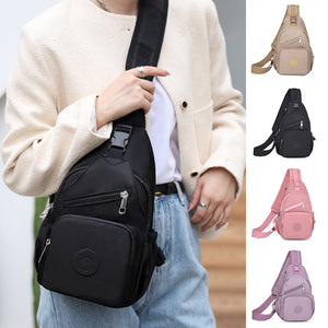 Damen-Schultertasche aus Segeltuch mit mehreren Taschen