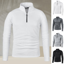 Laden Sie das Bild in den Galerie-Viewer, Einfarbiges Rollkragen-Sweatshirt mit Reißverschluss