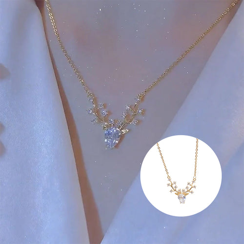 Glänzende Elch-Halskette Aus Titanstahl