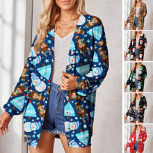 Laden Sie das Bild in den Galerie-Viewer, Weihnachten Knopf-Cardigan-Jacke