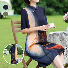 Laden Sie das Bild in den Galerie-Viewer, Klassisches Stilvolles Kleid mit Lotusmuster