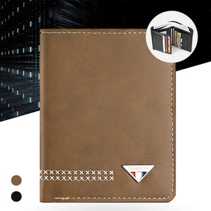 Dreifach faltbare Herren-Brieftasche aus strapazierfähigem Leder