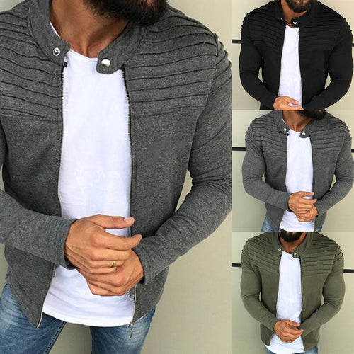 Stilvolle Einfarbige Faltenjacke