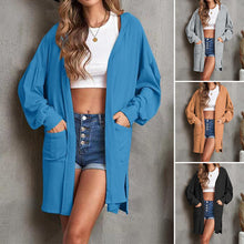 Laden Sie das Bild in den Galerie-Viewer, Herbst Einfarbige Langarm-Strickjacke für Damen