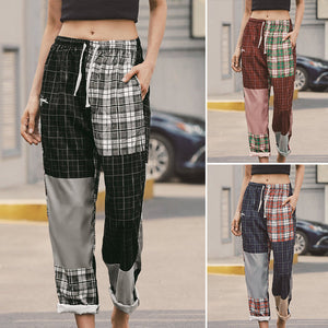 Unregelmäßig Karierte Freizeithose
