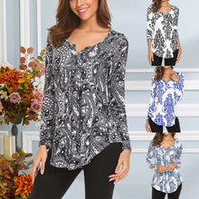 Laden Sie das Bild in den Galerie-Viewer, Bedrucktes Langärmliges T-Shirt für Damen