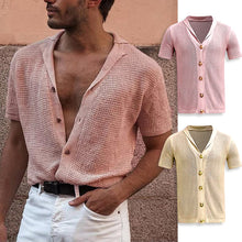 Laden Sie das Bild in den Galerie-Viewer, Herren Sommer dünnes lockeres Poloshirt