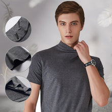 Laden Sie das Bild in den Galerie-Viewer, Schmal geschnittenes T-Shirt mit Stehkragen für Herren