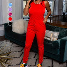 Laden Sie das Bild in den Galerie-Viewer, Einfarbiger ärmelloser sportlicher Overall