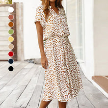 Laden Sie das Bild in den Galerie-Viewer, Kurzärmliges Sommerkleid mit Tupfenmuster