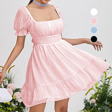 Laden Sie das Bild in den Galerie-Viewer, Einfarbiges Schleifenkleid mit hoher Taille für Damen
