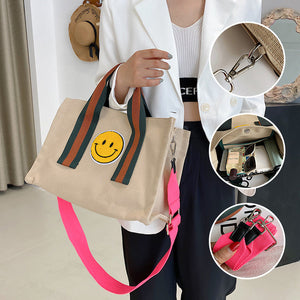 Smiley-Segeltuchtasche