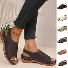 Laden Sie das Bild in den Galerie-Viewer, Sommer Damen Cutout Wedge Sandalen