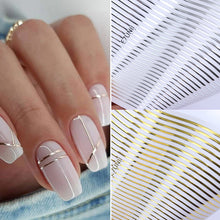 Laden Sie das Bild in den Galerie-Viewer, Geometrische 3D Linien-Nagelaufkleber