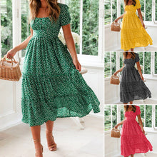 Laden Sie das Bild in den Galerie-Viewer, Blumenkleid mit eckigem Ausschnitt