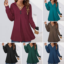 Laden Sie das Bild in den Galerie-Viewer, Damen-Sweatshirt mit Knopfleiste