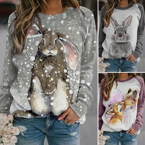 Lässiges Langarm-Kaninchen-T-Shirt