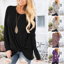 Laden Sie das Bild in den Galerie-Viewer, Neues Twist-T-Shirt mit Rundhalsausschnitt