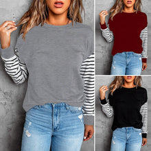 Laden Sie das Bild in den Galerie-Viewer, Einfarbiges Langarm-T-Shirt mit Rundhalsausschnitt