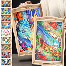 Laden Sie das Bild in den Galerie-Viewer, Diamantbemalter Speiseteller DIY handgefertigtes Holztablett