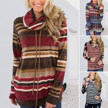 Laden Sie das Bild in den Galerie-Viewer, Lockeres Langärmliges Gestreiftes T-Shirt