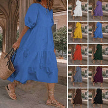 Laden Sie das Bild in den Galerie-Viewer, Fließendes Einfarbiges Sommerkleid