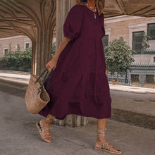 Laden Sie das Bild in den Galerie-Viewer, Fließendes Einfarbiges Sommerkleid