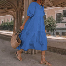 Laden Sie das Bild in den Galerie-Viewer, Fließendes Einfarbiges Sommerkleid