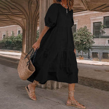 Laden Sie das Bild in den Galerie-Viewer, Fließendes Einfarbiges Sommerkleid