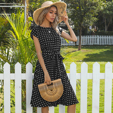 Laden Sie das Bild in den Galerie-Viewer, Fließendes Plissiertes Kleid Mit Polka-Dots