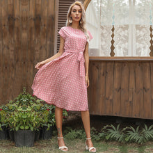 Laden Sie das Bild in den Galerie-Viewer, Fließendes Plissiertes Kleid Mit Polka-Dots