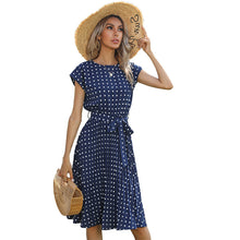 Laden Sie das Bild in den Galerie-Viewer, Fließendes Plissiertes Kleid Mit Polka-Dots