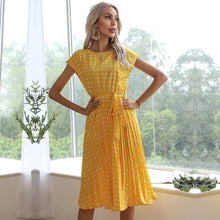 Laden Sie das Bild in den Galerie-Viewer, Fließendes Plissiertes Kleid Mit Polka-Dots