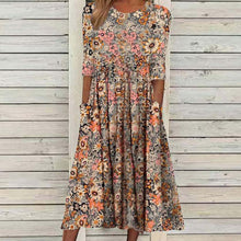 Laden Sie das Bild in den Galerie-Viewer, Fließendes Sommerkleid Mit Blumenmuster