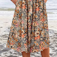 Laden Sie das Bild in den Galerie-Viewer, Fließendes Sommerkleid Mit Blumenmuster