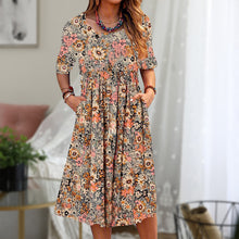 Laden Sie das Bild in den Galerie-Viewer, Fließendes Sommerkleid Mit Blumenmuster