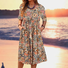 Laden Sie das Bild in den Galerie-Viewer, Fließendes Sommerkleid Mit Blumenmuster