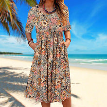 Laden Sie das Bild in den Galerie-Viewer, Fließendes Sommerkleid Mit Blumenmuster