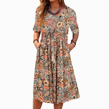 Laden Sie das Bild in den Galerie-Viewer, Fließendes Sommerkleid Mit Blumenmuster