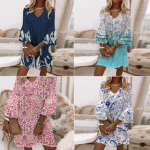 Laden Sie das Bild in den Galerie-Viewer, Frühling Und Sommer Frisches Blumenkleid