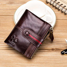 Laden Sie das Bild in den Galerie-Viewer, Geldbörse aus gewachstem Leder mit Schnalle für Herren