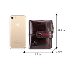 Laden Sie das Bild in den Galerie-Viewer, Geldbörse aus gewachstem Leder mit Schnalle für Herren