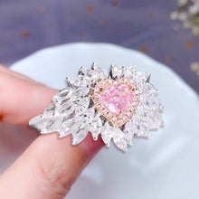 Laden Sie das Bild in den Galerie-Viewer, Glänzender luxuriöser Rosa Herzring