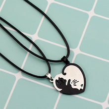 Laden Sie das Bild in den Galerie-Viewer, Katzen-Paar-Halskette Aus Edelstahl